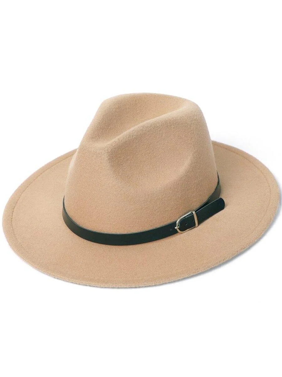 Imitation Woolen Classic British Autumn Flat Top Hat Laday Felt Jazz Fedora Hats