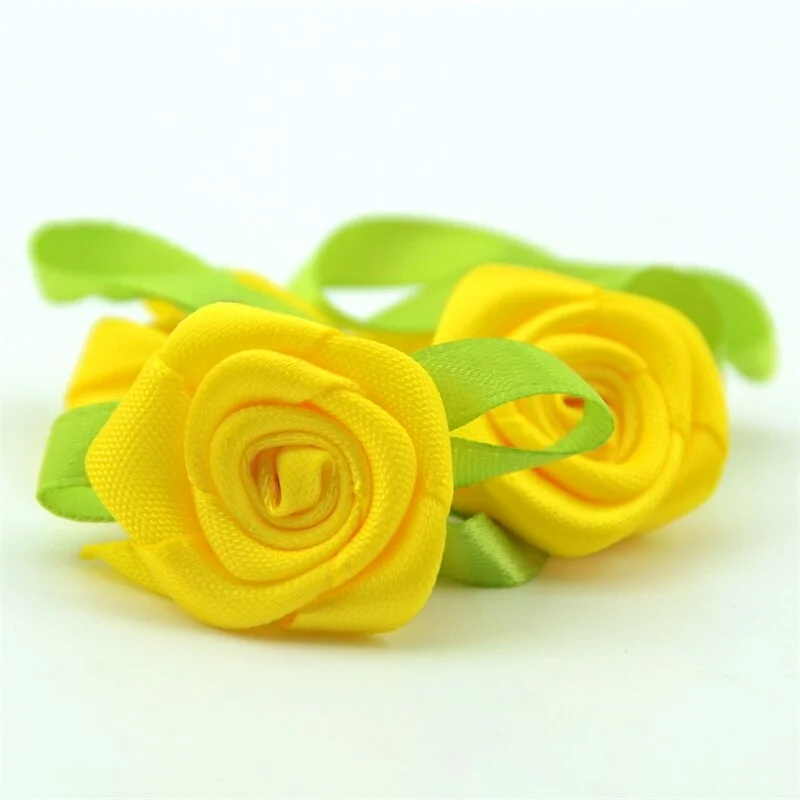 20PCS 3CM Satin Ribbon Artificial Silk Rose Flower Heads For Wedding Decoration Handmade DIY Gift Box Craft Scrapbooking
