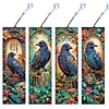 (US Local)4Pcs Special Shape Flowers Crows 5D DIY Diamond Painting Bookmark for Adults