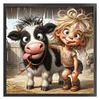 Sunshine Girl Cow-11CT Stamped Cross Stitch 40*40cm