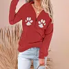 V-neck Zipper Fashion Plus Size Sweater Women's Jacket