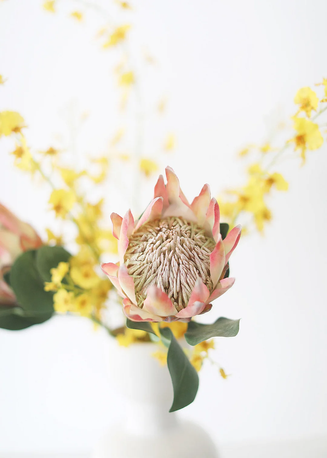 Coral Yellow Artificial King Protea - 29"