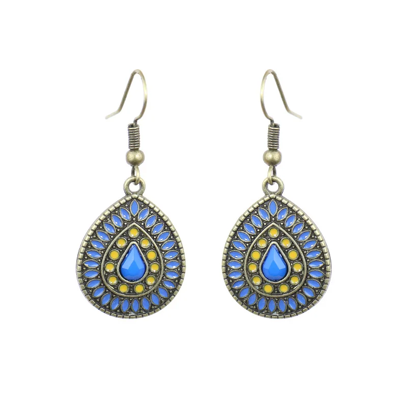 Women's Bohemian Exotic Water Drop Flower Earrings