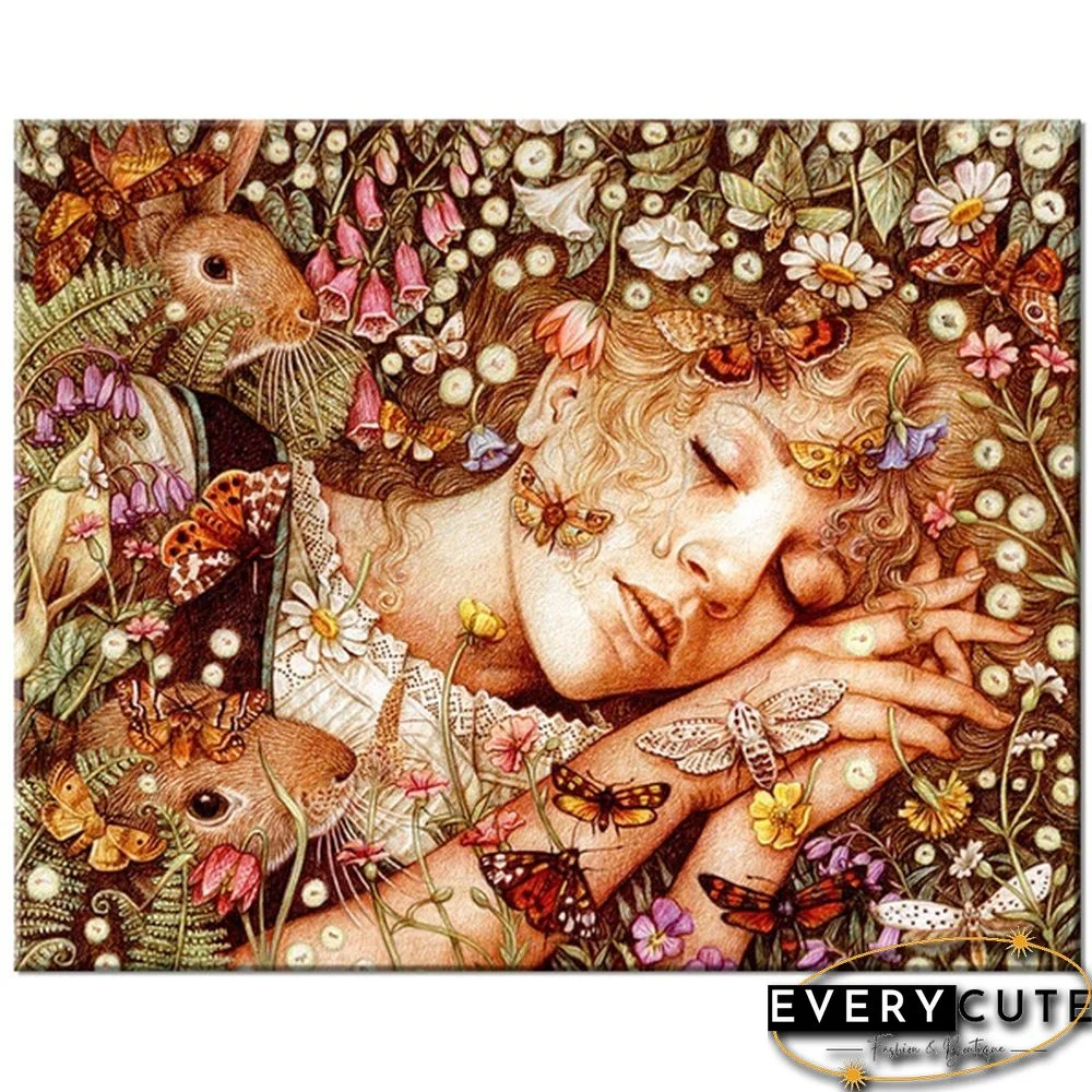 Wall Art Painting DIY 5d Diamond Painting Full Sleeping Beauty 3d DIY Handmade Diamond Embroidery Cross Stitch Needlework Picture of Rhinestones Home Decor Diamond Mosaic Painting Kits