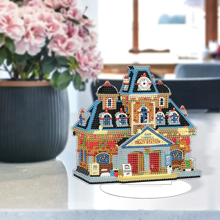 5D Diamond Painting Disney Christmas Train Station Kit