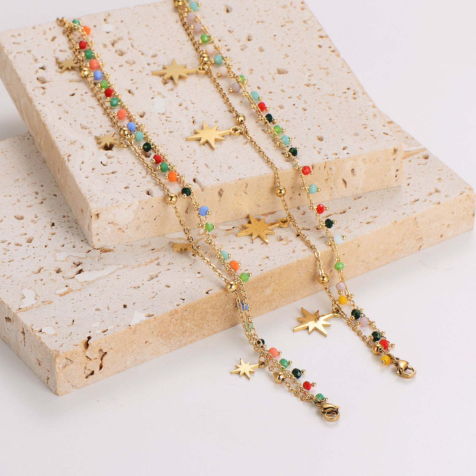 Refreshing Women Octagram Geometric Stainless Steel Electroplating Bracelets