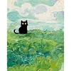 Van Gogh'S Wheat Field And Black Cat-11CT Stamped Cross Stitch 40*50cm/15.75*19.69in