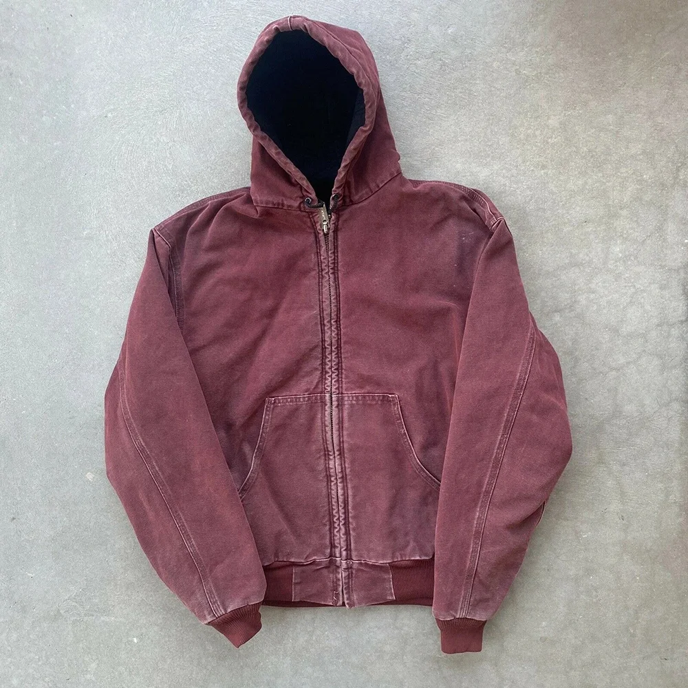 Retro vintage style men's hooded jacket