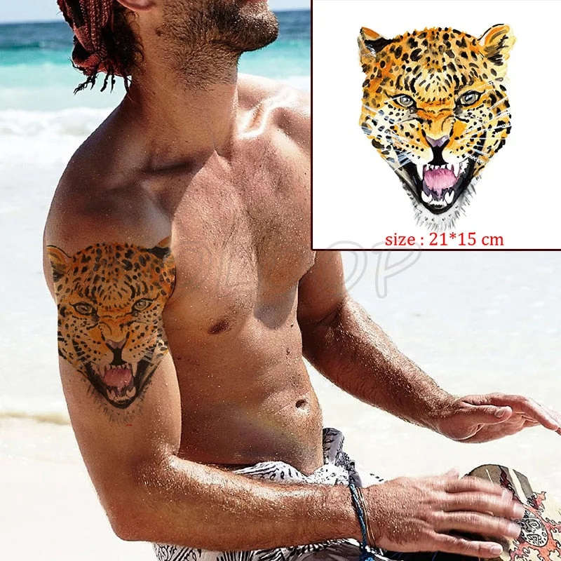 Waterproof Temporary Tattoo Sticker angry wolf mountain tatoo water transfer fake tatoo flash tatto Woman Man kid 14.8*21 cm