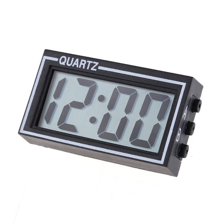 Mini Digital LCD Auto Car Truck Dashboard Date Time Calendar Clock Black