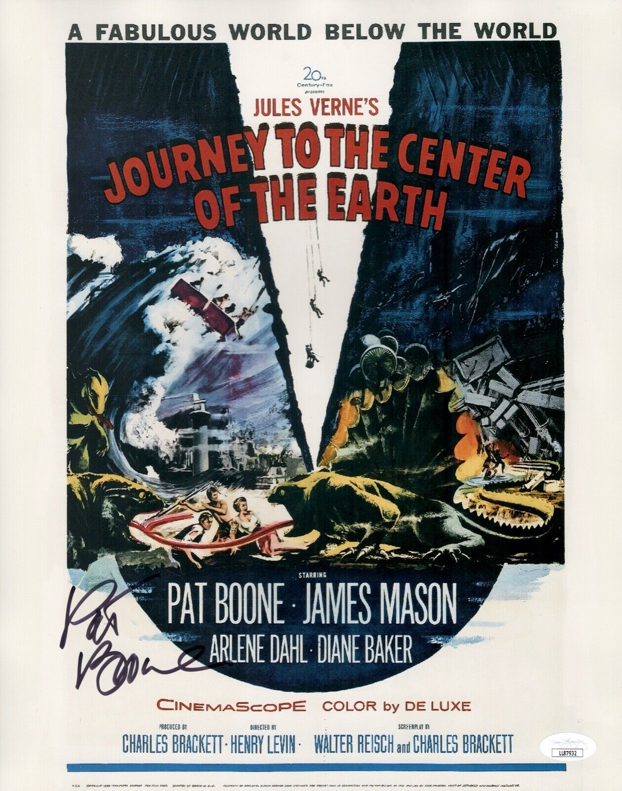 PAT BOONE Signed JOURNEY TO THE CENTER OF EARTH 11x14 Photo Poster painting Autograph JSA COA