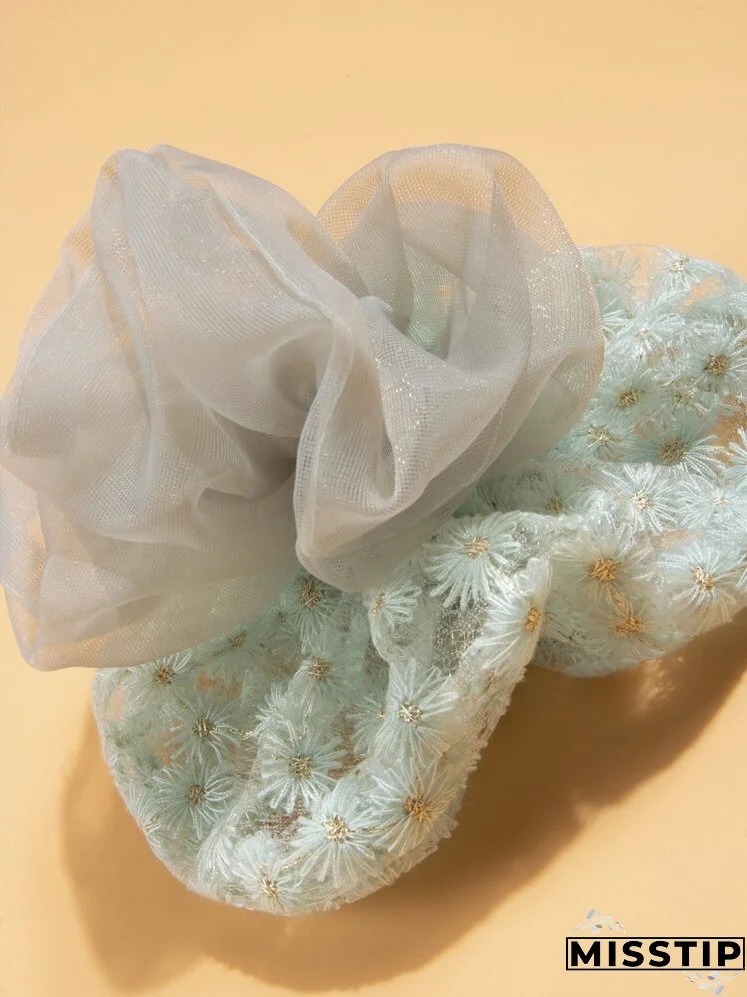 Contrast Mesh Scrunchies