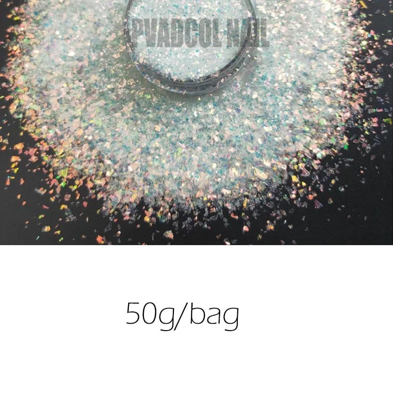 Nail Art Glitter Blue Chunky Iridescent Irregular Nail Sequins Flakes Pigment Acrylic Manicure Decoration Tool-Nail Inspo