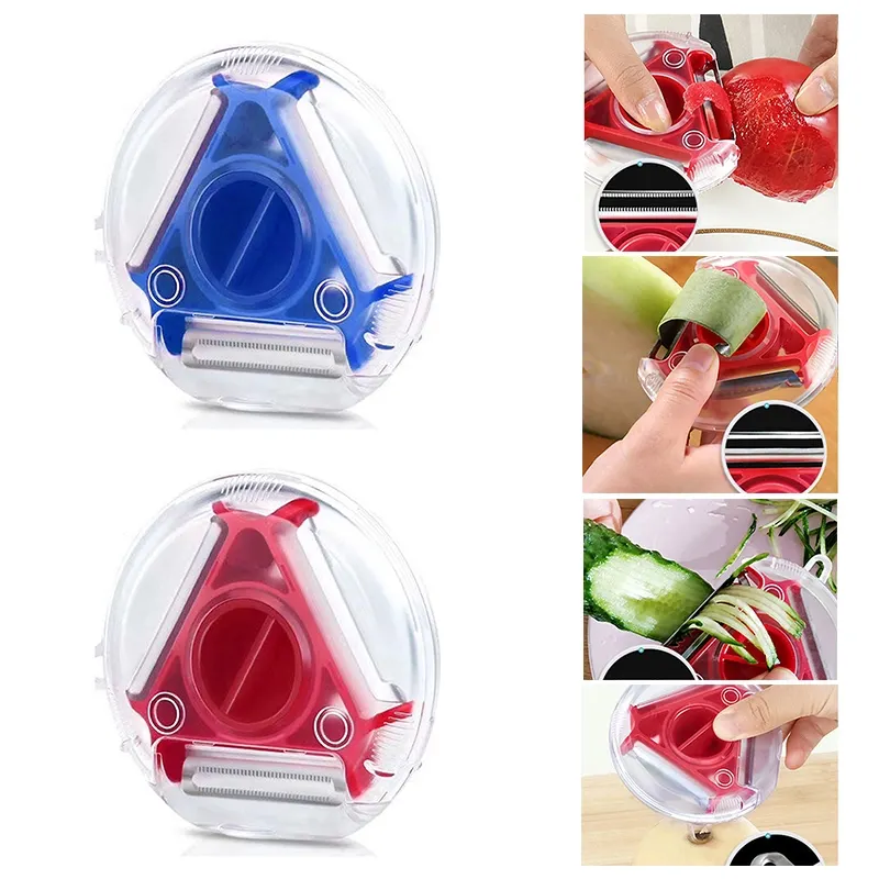 Likron Watches 3-Piece Magic Trio Vegetable Peeler Set Precision Stainless Steel Blades for Slicing
