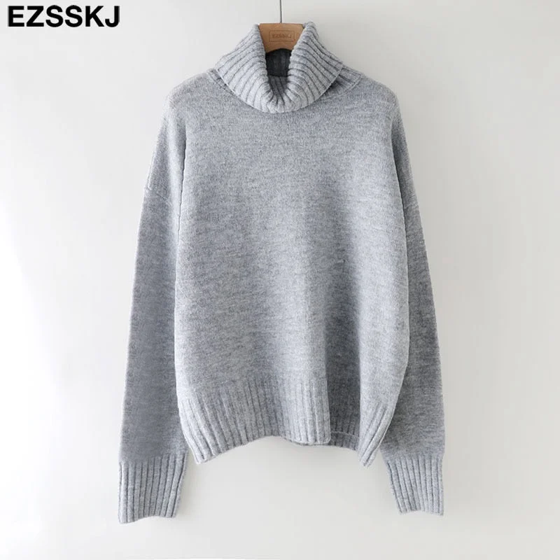autumn Winter casual cashmere oversize thick Sweater pullovers Women 2021 loose Turtleneck women's sweaters jumper