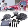 Car Wheel Detail Brush Kit Soft-Bristled Rim Cleaner Tire Shine Applicator Pad
