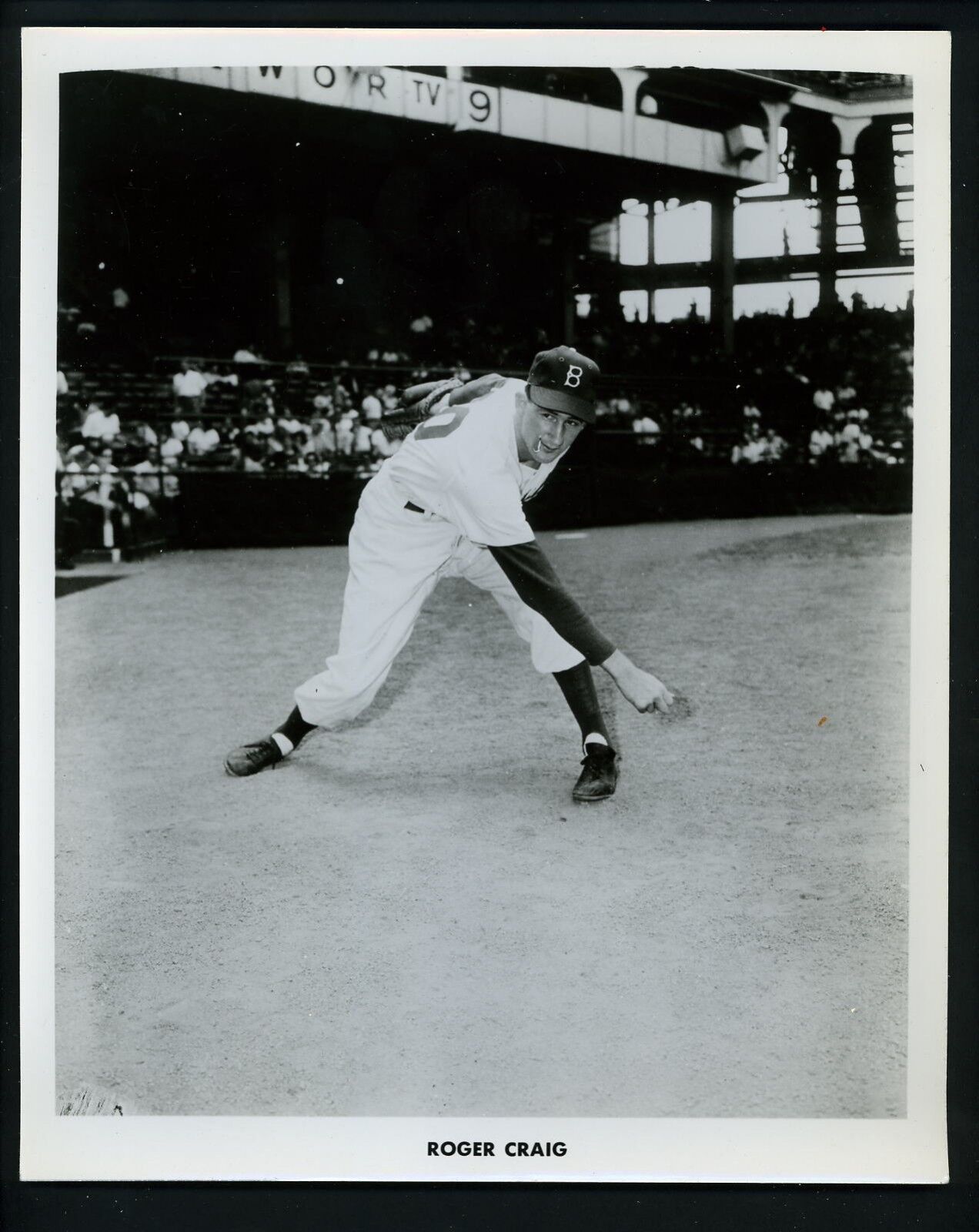 Roger Craig 1957 Press Wire Photo Poster painting Brooklyn Dodgers