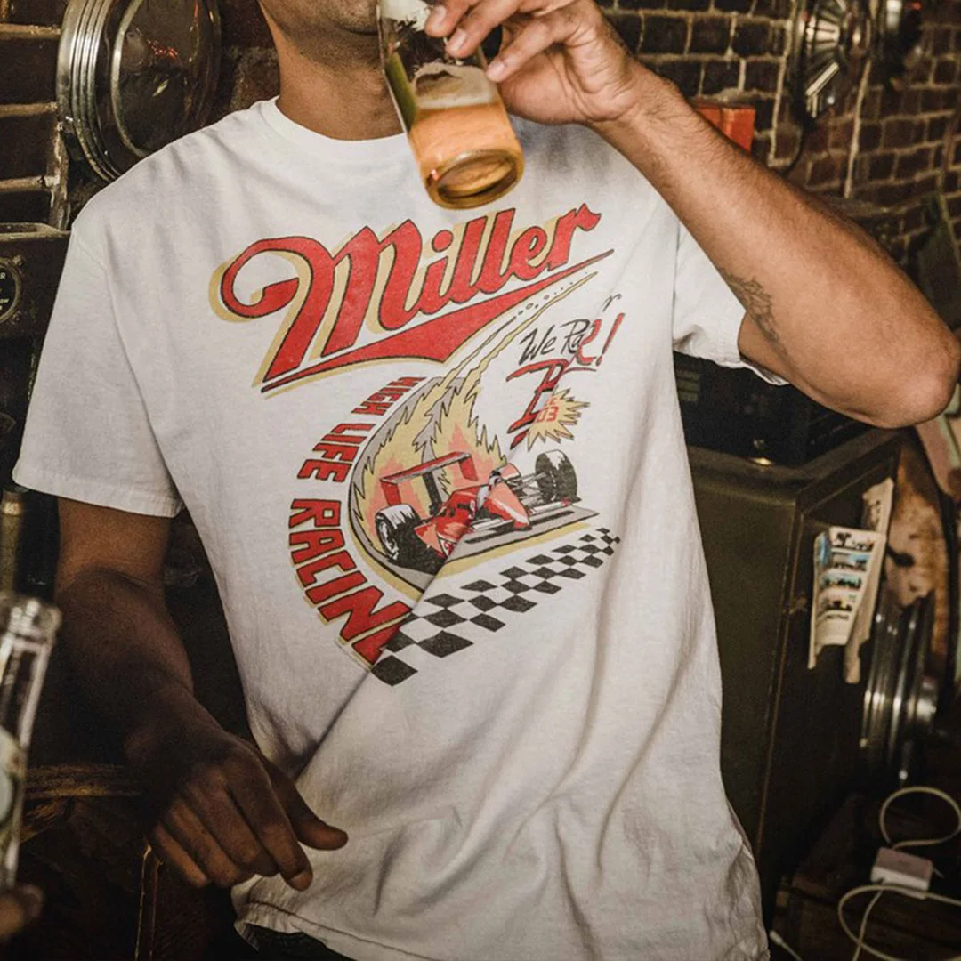 Retro Miller Racing Print Unisex T-Shirt