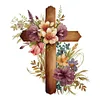 (Stamped/Counted) Wooden Flower Cross - 11CT Cross Stitch 40*40cm
