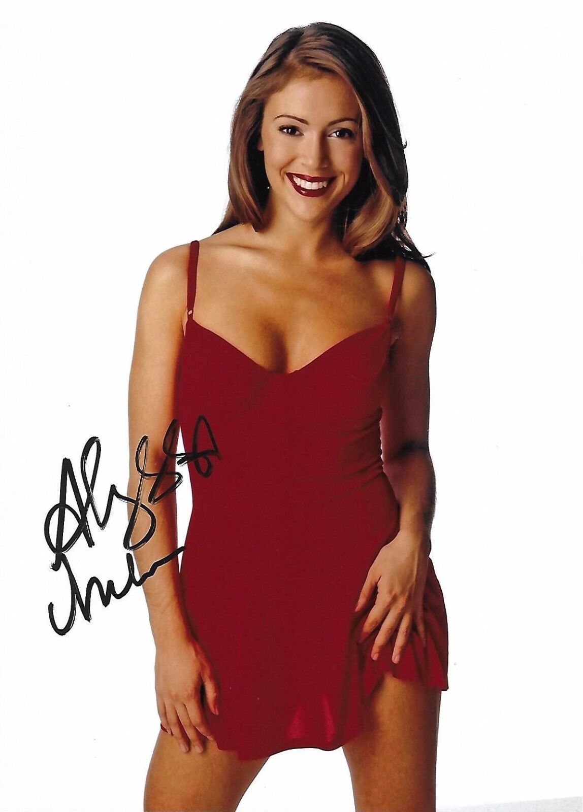 Alyssa Milano hand signed Autographed Photo Poster painting RARE HOT SEXY CHARMED