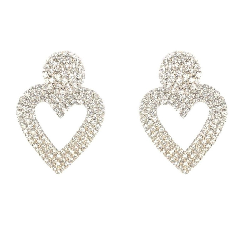 Hollow Out Heart Shaped Rhinestone Earrings | Oxredo Shop Ramadan Sale