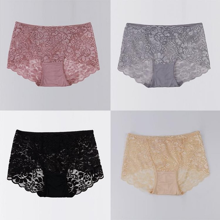 [6 PCS]New Women's Full Lace Panties
