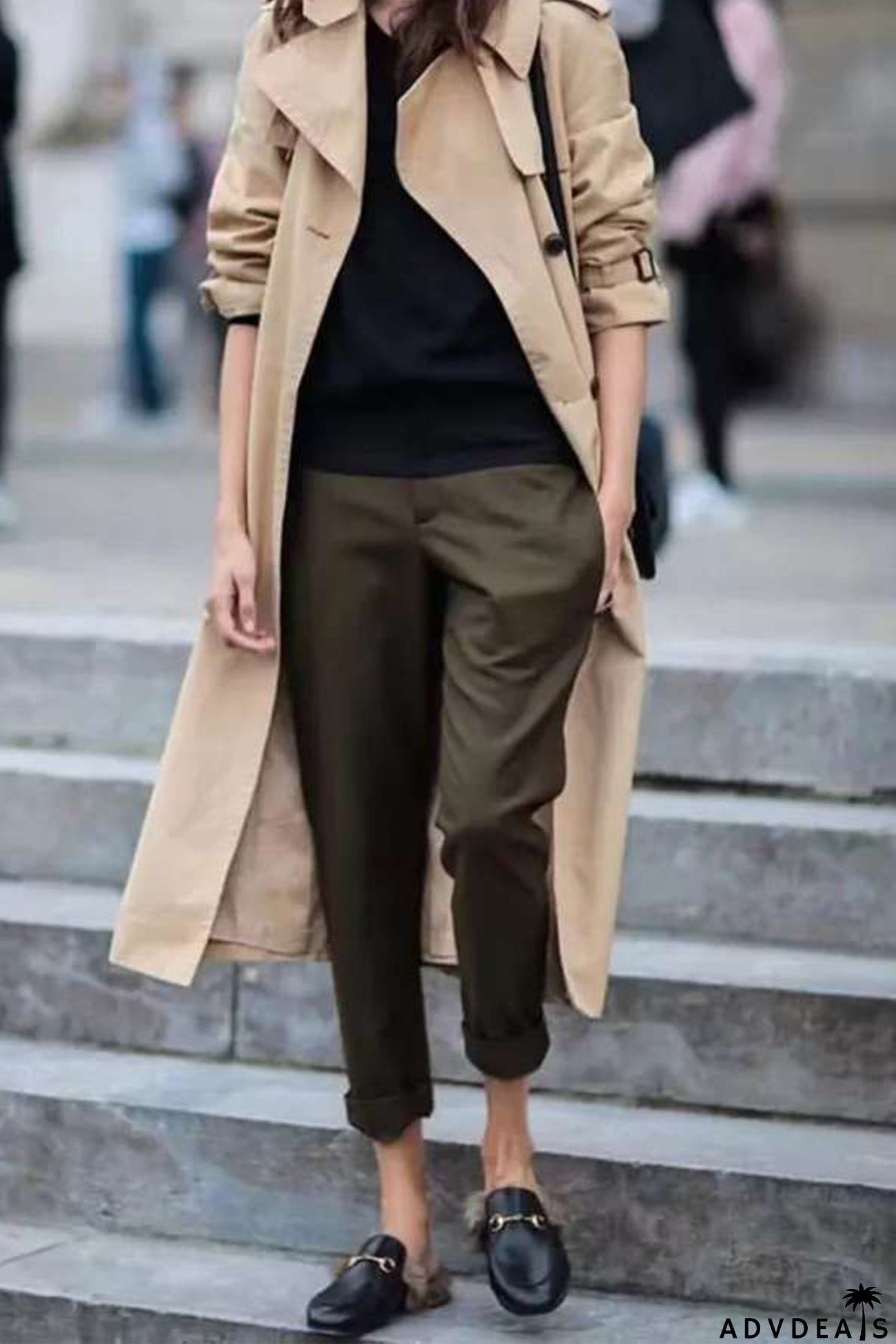 Rabbit Fur Lined Leather Loafer Mules