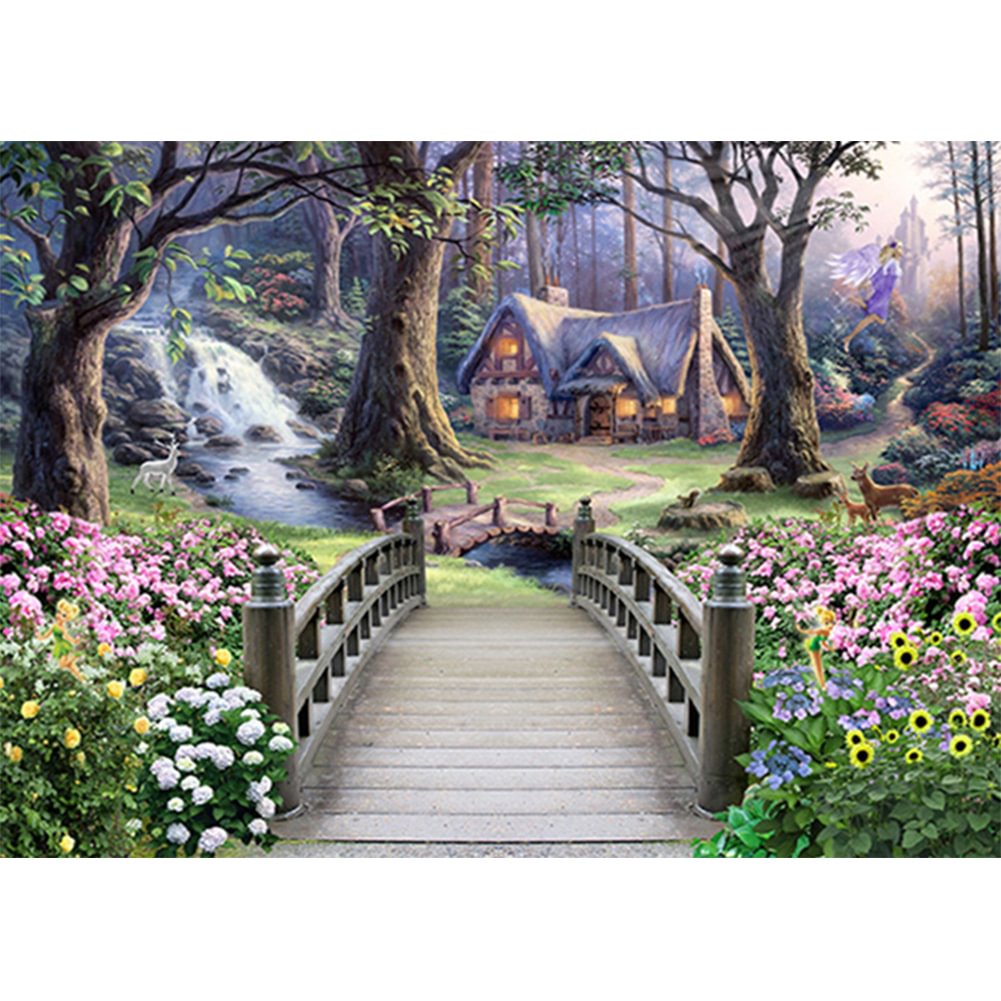 Diamond Painting - Full Round - Bridge Over River(40*30cm)