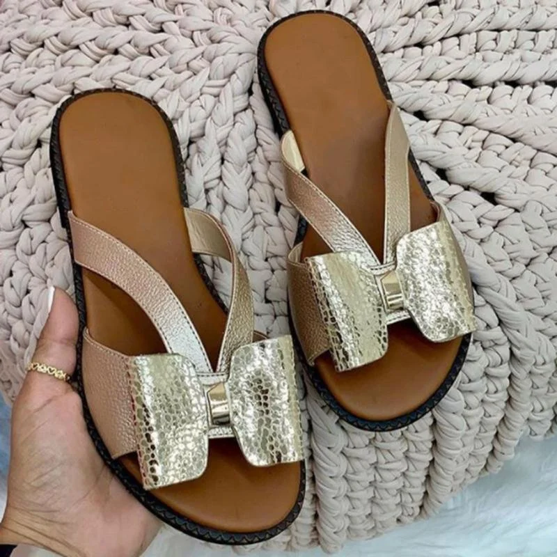 Summer Women Slippers Cute Butterfly-Knot Casual Sandals Lady Slides Flats Plus Size Women Shoes for Women 2021 Chaussure Femme