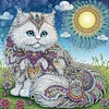 >SALE<30x30cm 4pcs Animal 5D DIY Special Shape Crystal Partial Diamond Painting Kit