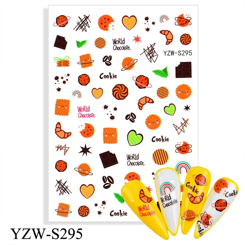 Churchf 1pcs Autumn Winter Nail Sticker Robin Snow Flower New Year Halloween Christmas 3D Decals Nail Art Design Decor Accessories-Nail Inspo