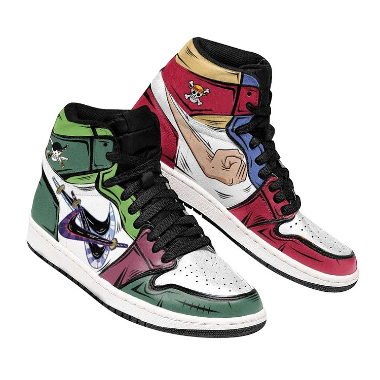 Friends Heroes Luffy And Zoro Custom Anime Shoes One Piece Anime