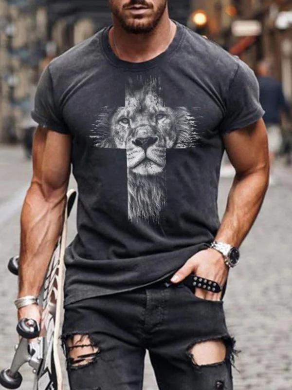 The Lion King Printed Round Neck Loose T-shirt