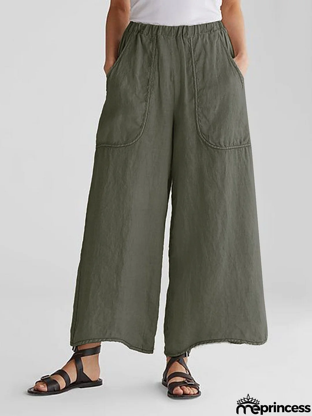 Women's Casual Comfy Wide Leg Linen Pants