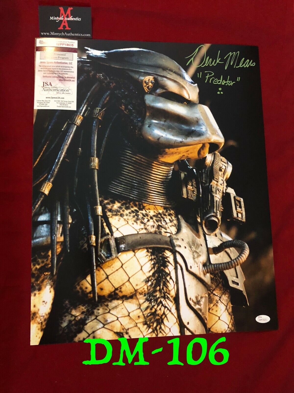 DEREK MEARS AUTO SIGNED 16x20 Photo Poster painting! JSA AUTHENTIC! PREDATOR! HORROR!