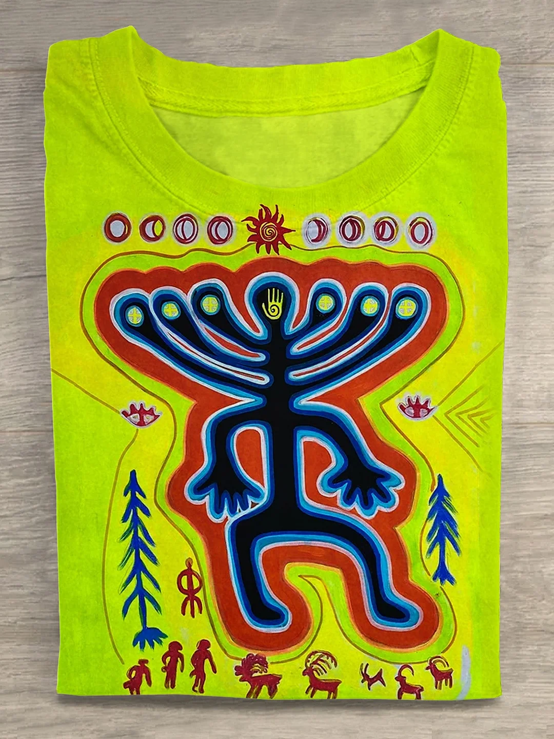 Eagerlys Sun God Totem Magic Runes Art Print T-shirt Eagerlys