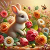 (40*40cm)Rabbit - Full Round Drill Diamond Painting