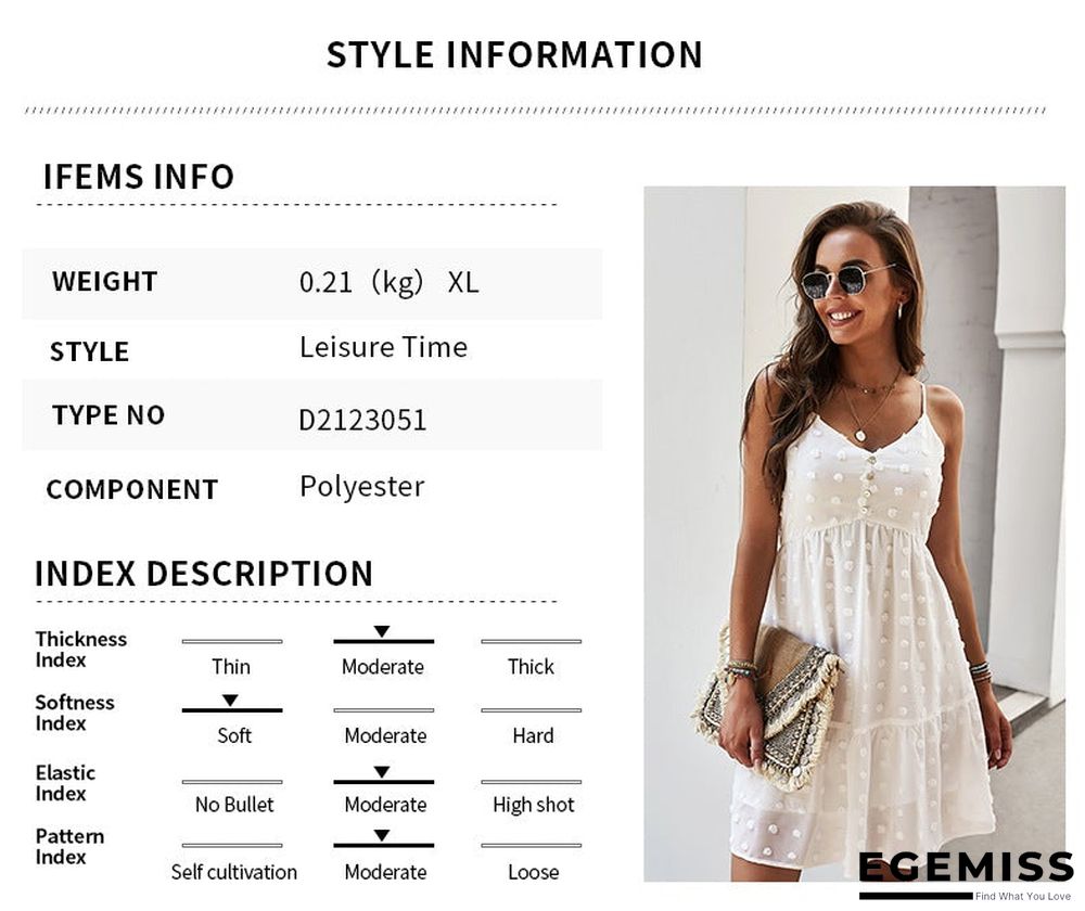 Women's Suspender Dress V-neck Sexy Casual Skirt Swing Skirt | EGEMISS