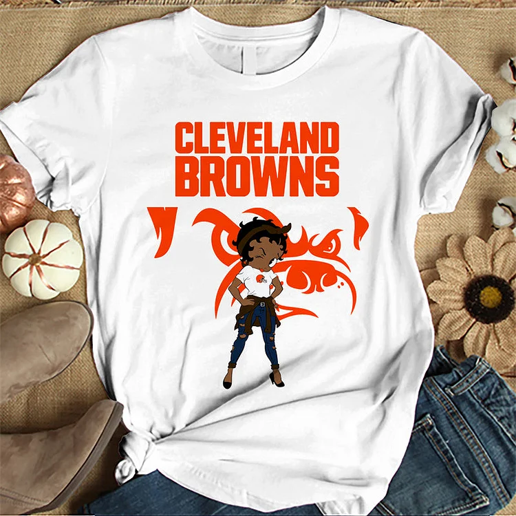 Cleveland Browns Women's White Relaxed T-Shirt