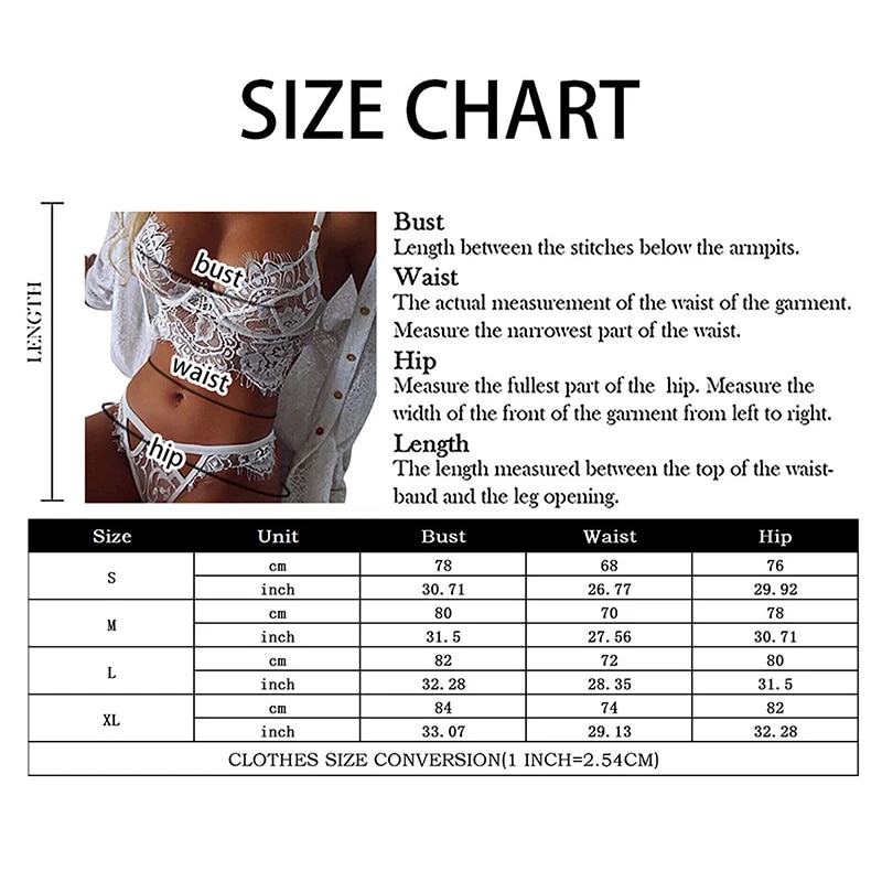 Floral Lace Transparent Lingerie Set for Women