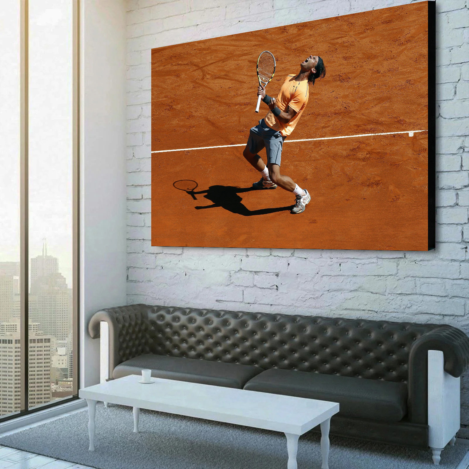 Rafael Nadal jubilation at Monte Carlo in 2012 Canvas Wall Art 