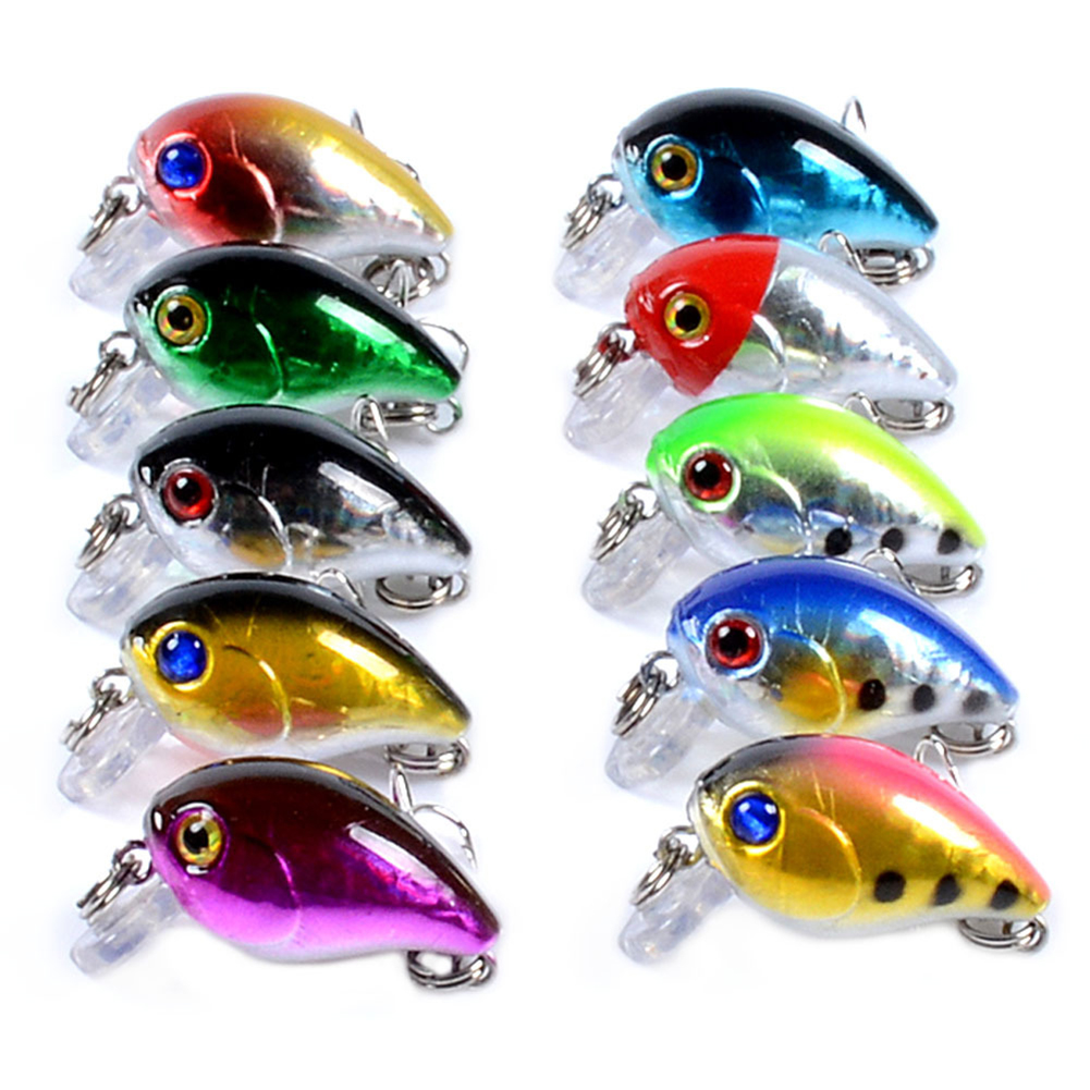 

10pcs Mini Wobblers Crankbait Fishing Lure Artificial Hard Bait Fish Tackle, 501 Original