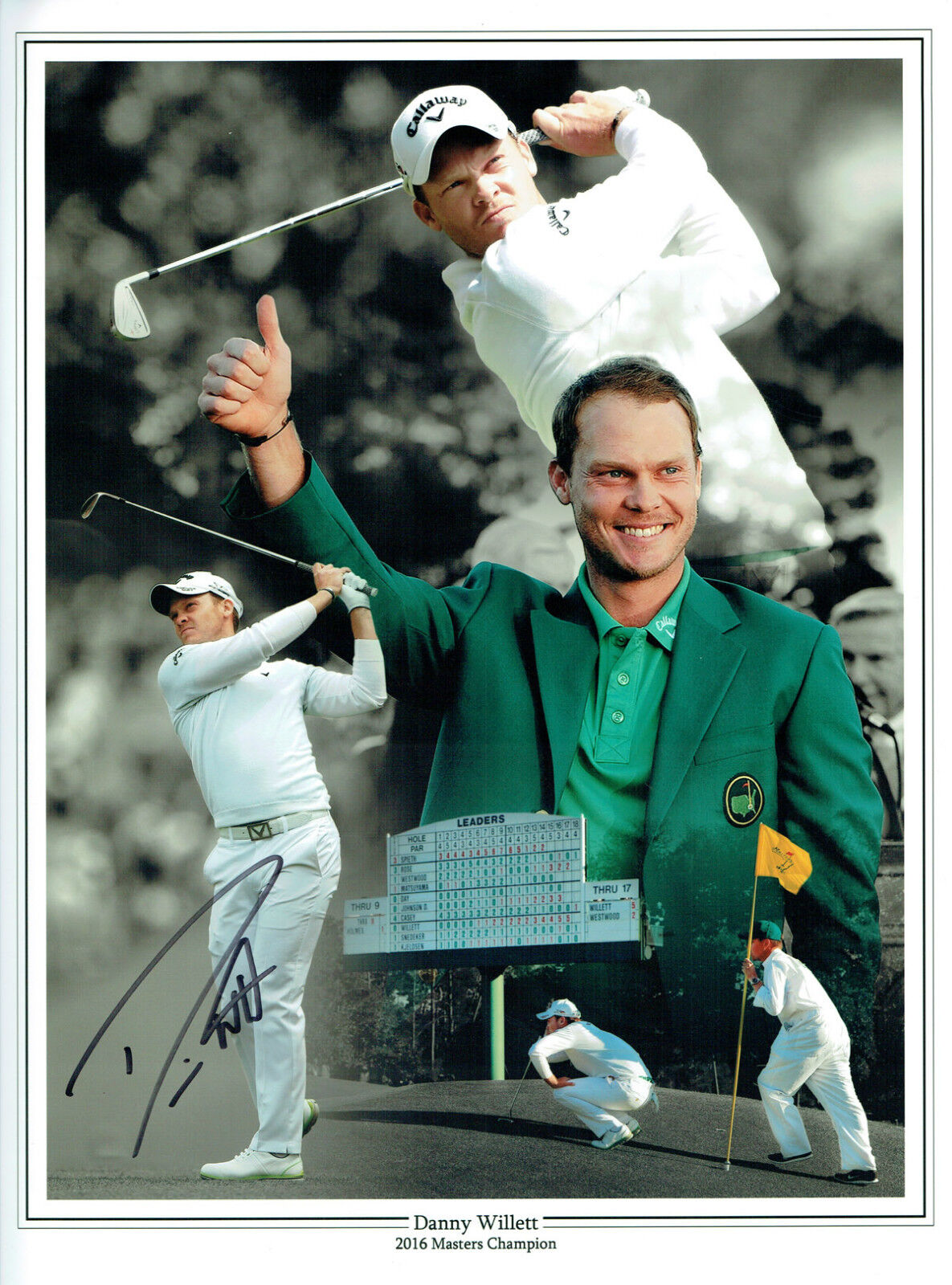 Danny WILLETT Golf Masters SIGNED Autograph 16x12 Montage Photo Poster painting 1 AFTAL COA