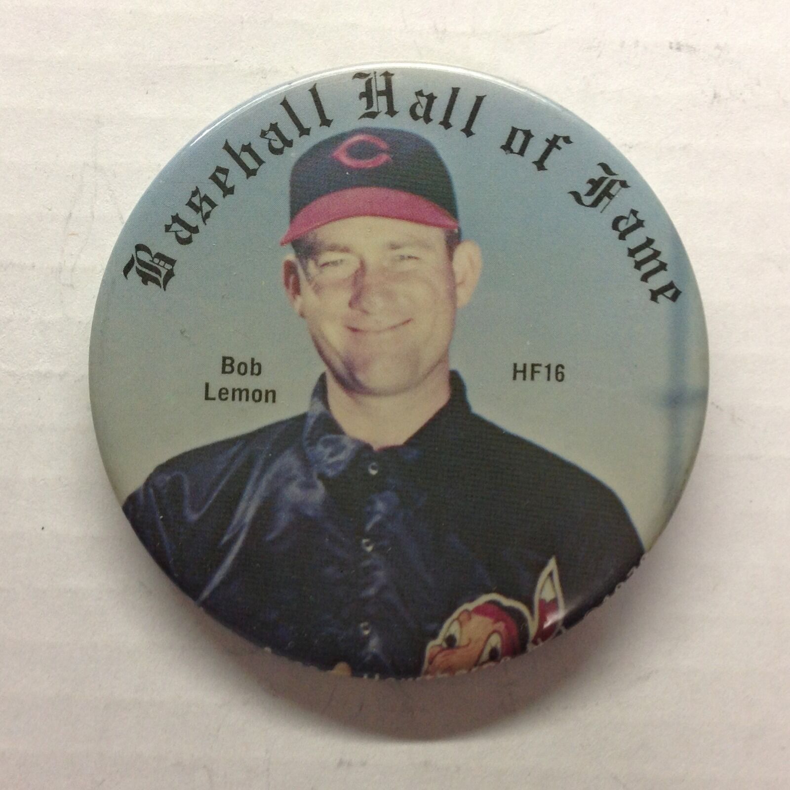 Bob Lemon Baseball Hall of Fame Indians Pin Button 1978 Sports Photo Poster painting Assoc.