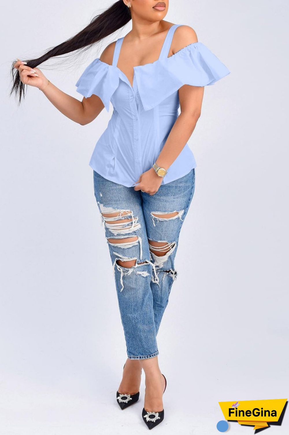 Black Casual Solid Backless Off the Shoulder Tops