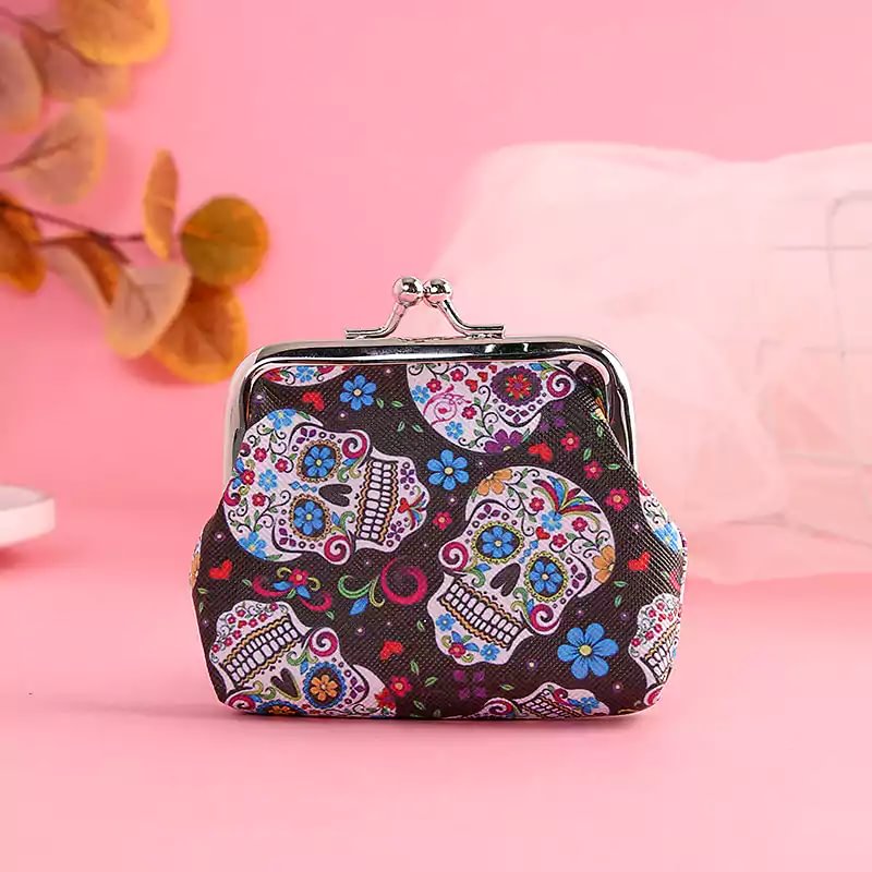 LETCLO™ Sugar Skull Kiss Lock Buckle Clutch Bag letclo 