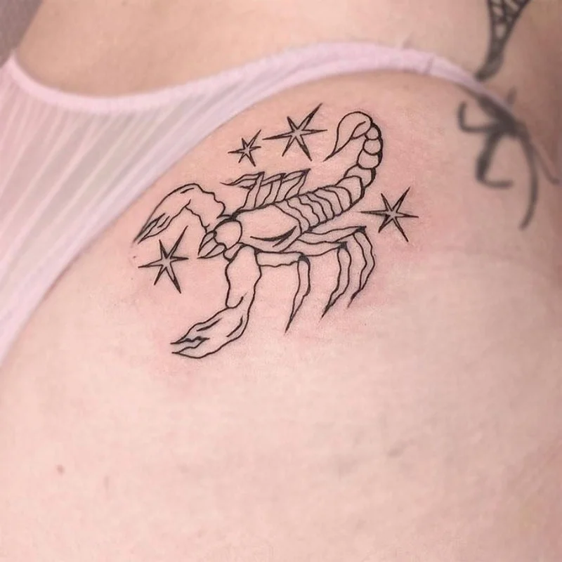 1PC Black Scorpion Temporary Tattoo Stickers For Men Women Arm Body Art Waterproof Fake Tattos Animal Flash Decals Tatoos