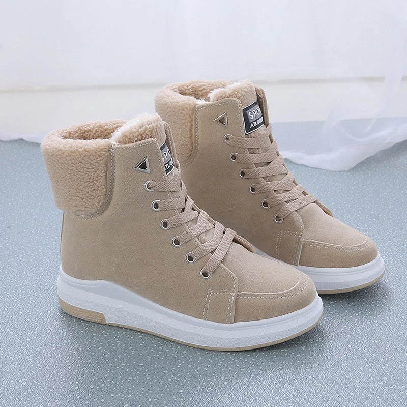 2021 Women Boots Winter Snow Boots Female Boots Duantong Warm Lace Flat with Women Shoes Tide Botas Mujer Hot Sale Women Boots