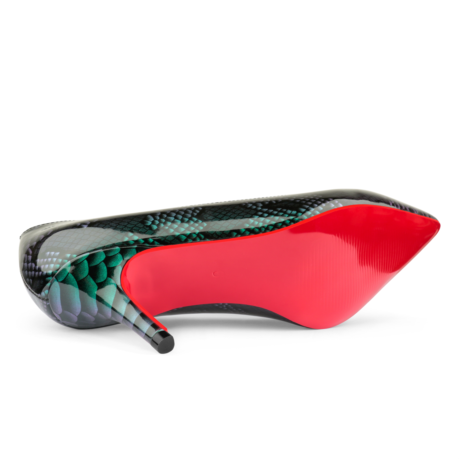 60mm Kitten Heels Pumps Green Snakeskin Comfortable Women Daily Shoes-vocosishoes