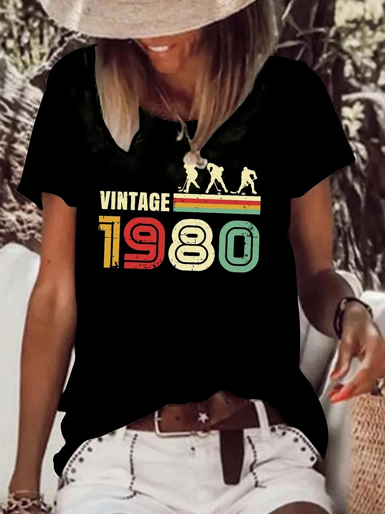 1980's vintage Ice hockey Raw Hem Tee-Annaletters